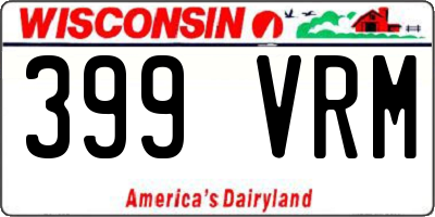 WI license plate 399VRM