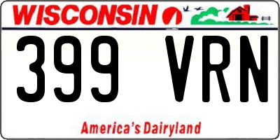 WI license plate 399VRN