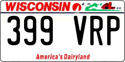 WI license plate 399VRP