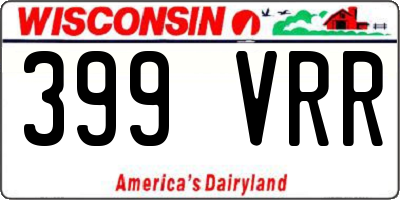 WI license plate 399VRR
