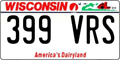 WI license plate 399VRS