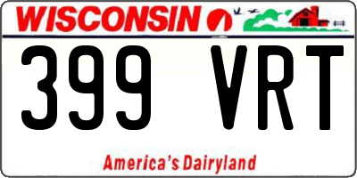 WI license plate 399VRT