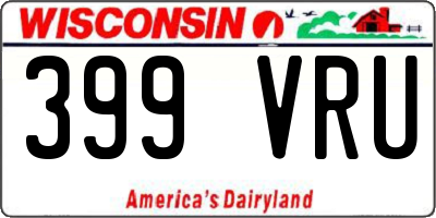 WI license plate 399VRU