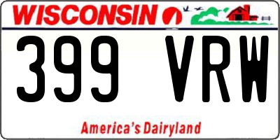 WI license plate 399VRW