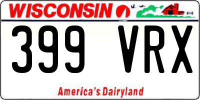 WI license plate 399VRX