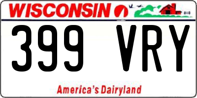 WI license plate 399VRY