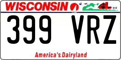 WI license plate 399VRZ