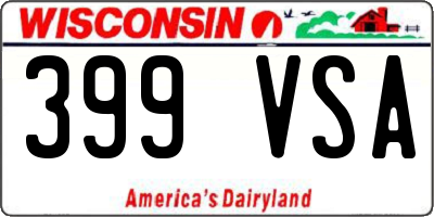 WI license plate 399VSA
