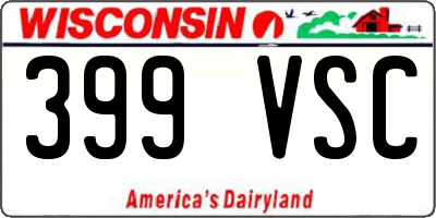 WI license plate 399VSC