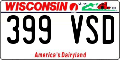 WI license plate 399VSD
