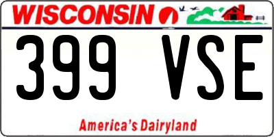 WI license plate 399VSE