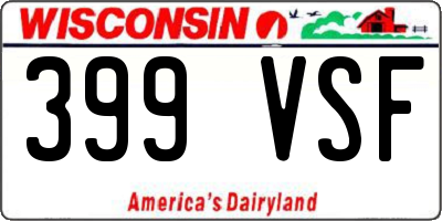 WI license plate 399VSF