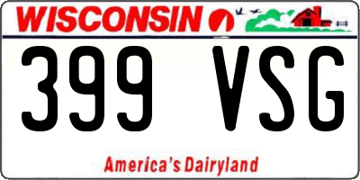 WI license plate 399VSG