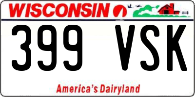 WI license plate 399VSK