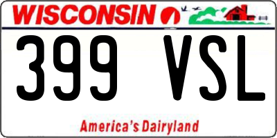 WI license plate 399VSL
