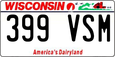WI license plate 399VSM