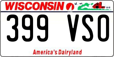 WI license plate 399VSO