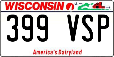 WI license plate 399VSP