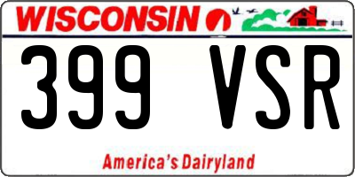 WI license plate 399VSR