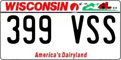 WI license plate 399VSS