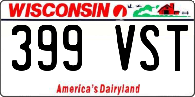 WI license plate 399VST