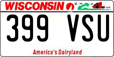 WI license plate 399VSU