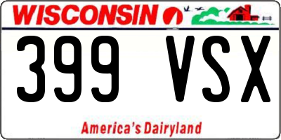 WI license plate 399VSX