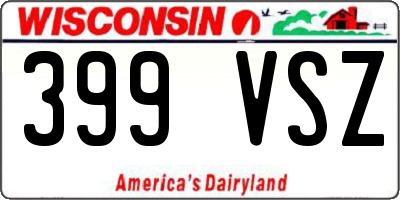 WI license plate 399VSZ