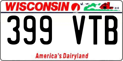 WI license plate 399VTB