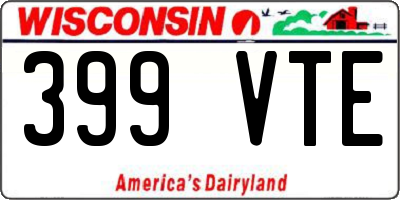 WI license plate 399VTE