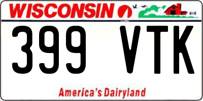WI license plate 399VTK