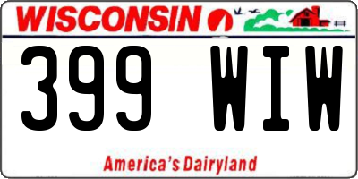 WI license plate 399WIW