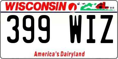 WI license plate 399WIZ