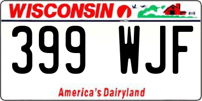 WI license plate 399WJF