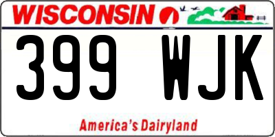 WI license plate 399WJK