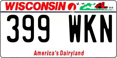 WI license plate 399WKN