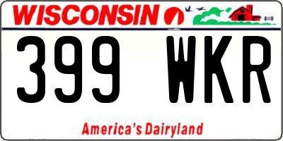 WI license plate 399WKR