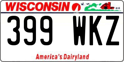 WI license plate 399WKZ