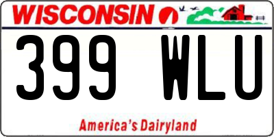 WI license plate 399WLU