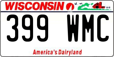 WI license plate 399WMC