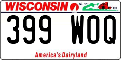 WI license plate 399WOQ