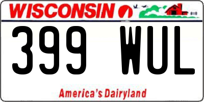 WI license plate 399WUL