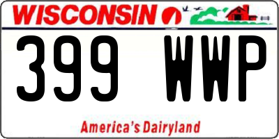 WI license plate 399WWP
