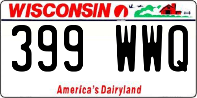 WI license plate 399WWQ