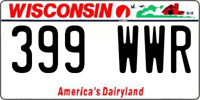 WI license plate 399WWR