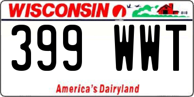 WI license plate 399WWT