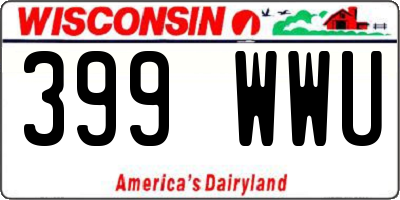 WI license plate 399WWU