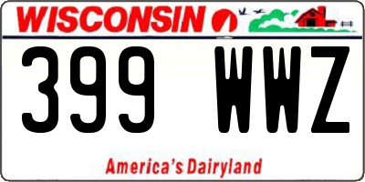 WI license plate 399WWZ