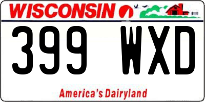 WI license plate 399WXD