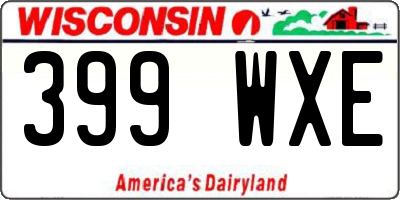WI license plate 399WXE